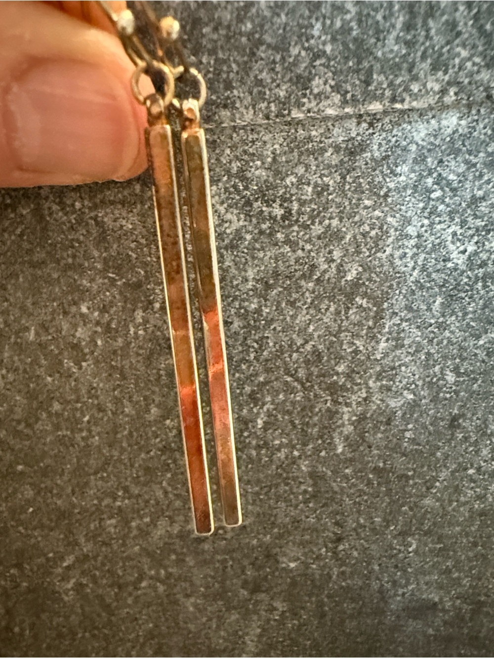 Minimalist Gold Bar Drop Earrings